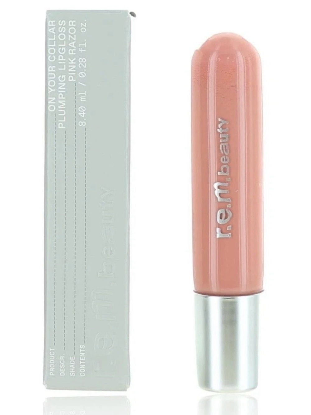 r.e.m beauty On Your Collar Plumping Lip Gloss PINK RAZOR - Full Size New in Box